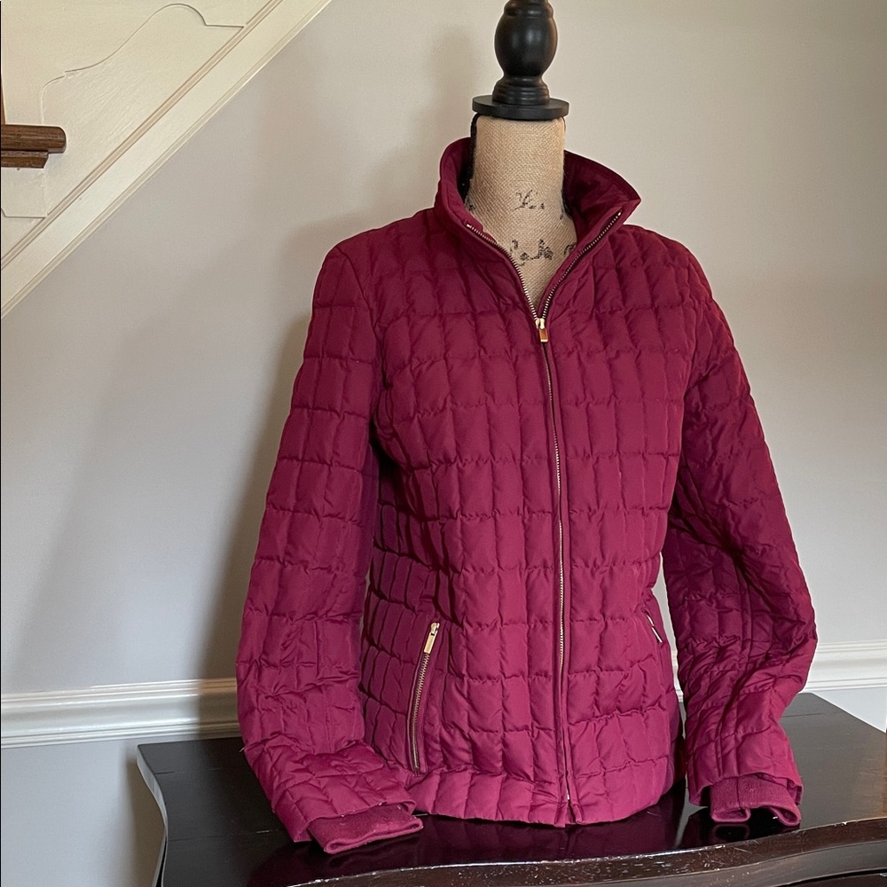 J. Crew Women's Lightweight Puffer Jacket - Burgundy